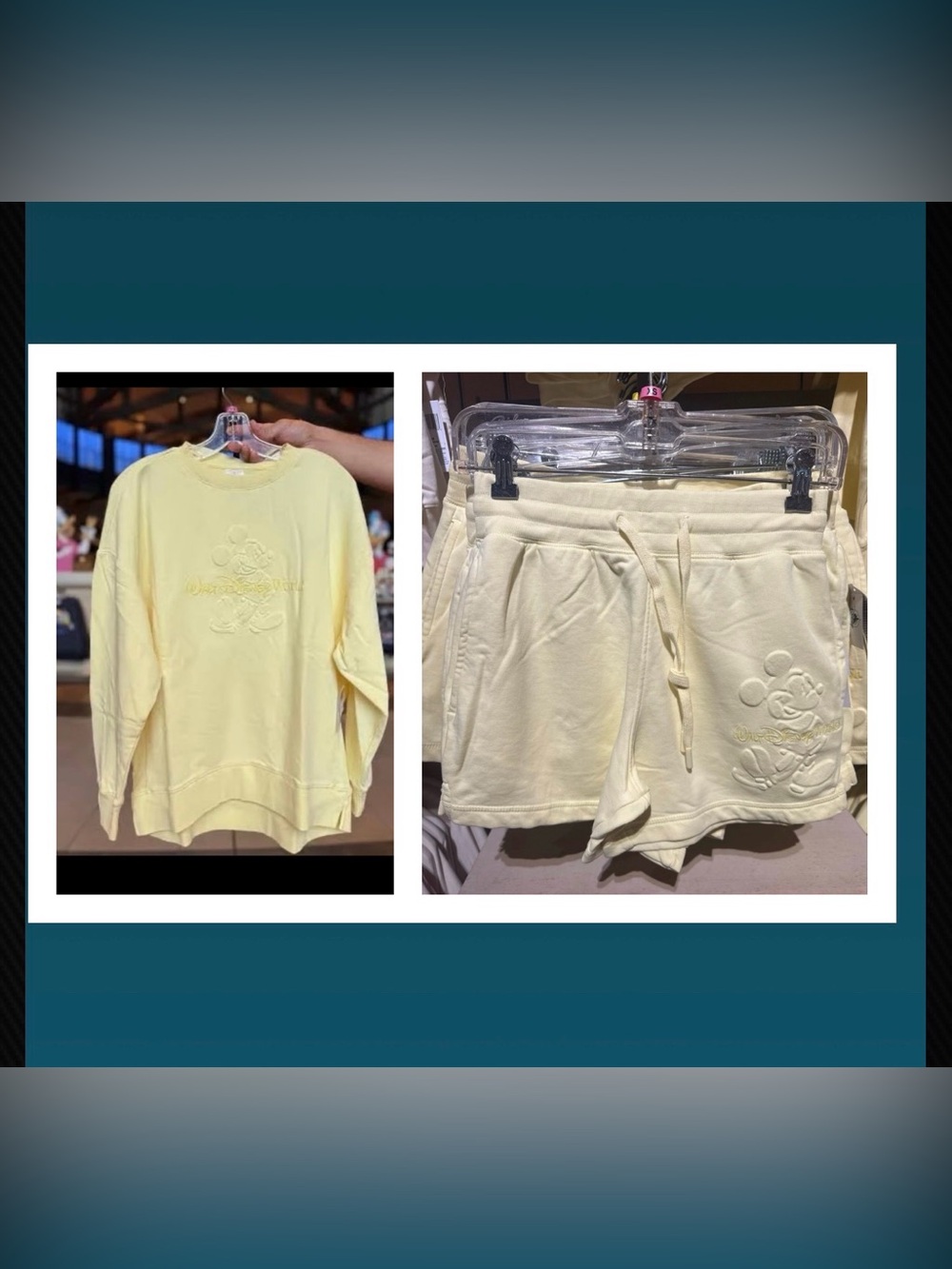 Disney parks Mickey yellow Pullover Sweatshirt and shorts WDW 2026